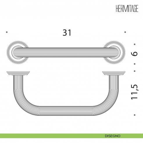 Maniglione per vasca Colombo Design Hermitage 31 cm B3373 disegno