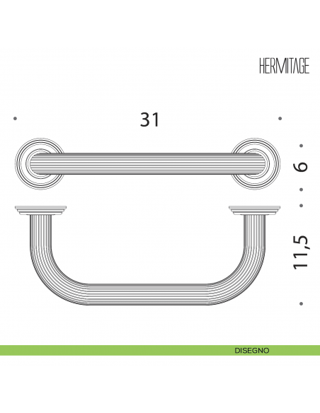 Maniglione per vasca Colombo Design Hermitage 31 cm B3373 disegno