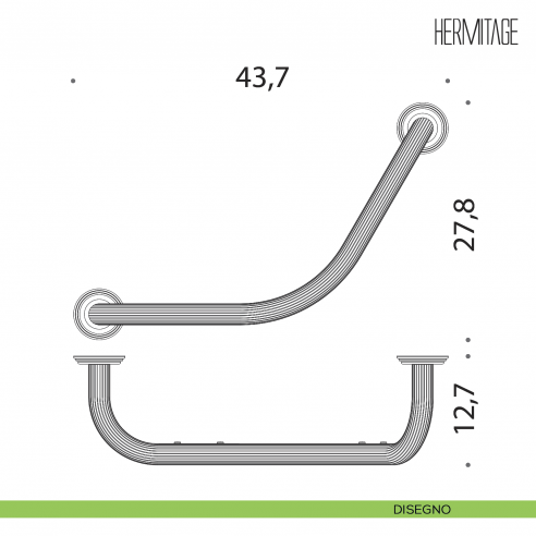 Maniglione per vasca Colombo Design Hermitage B3376 disegno