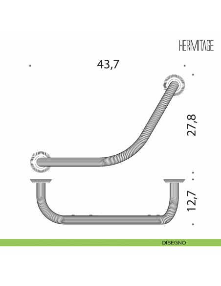 Maniglione per vasca Colombo Design Hermitage B3376 disegno