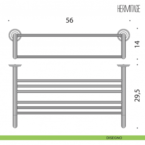 Rack porta salvietta Colombo Design Hermitage B3387 disegno