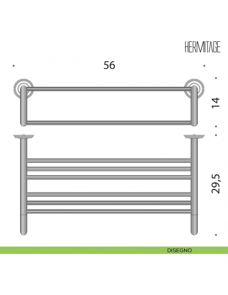 Rack porta salvietta Colombo Design Hermitage B3387 disegno