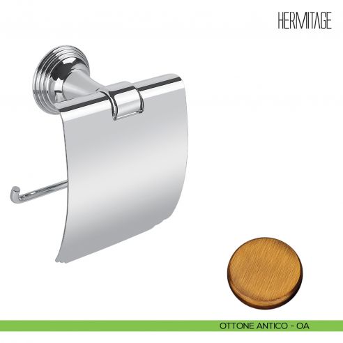 Porta rotolo coperto Colombo Design Hermitage B3391 ottone antico