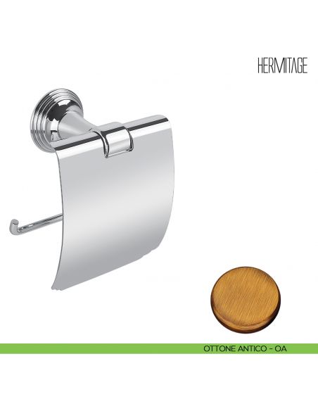 Porta rotolo coperto Colombo Design Hermitage B3391 ottone antico