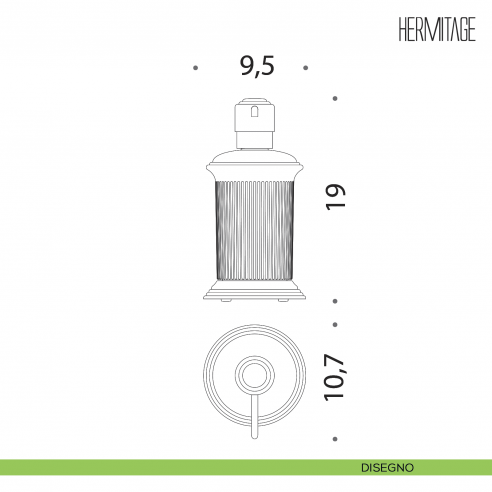Spandisapone d'appoggio Colombo Design Hermitage B9336 disegno
