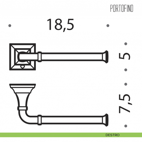 Porta Rotolo Colombo Design Portofino disegno destro