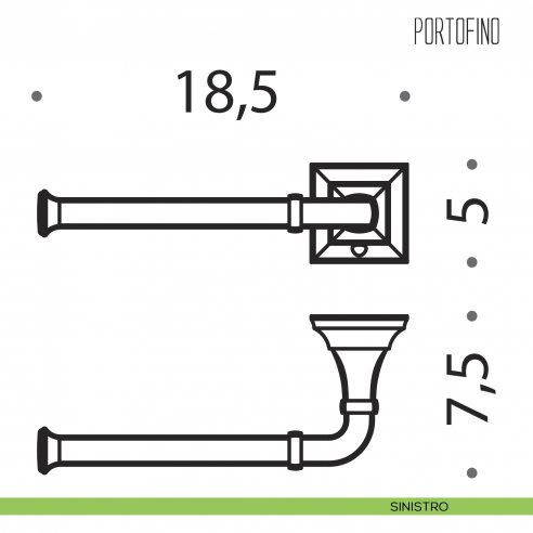 Porta Rotolo Colombo Design Portofino disegno sinistro