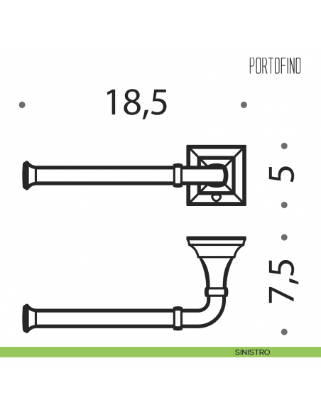 Porta Rotolo Colombo Design Portofino disegno sinistro