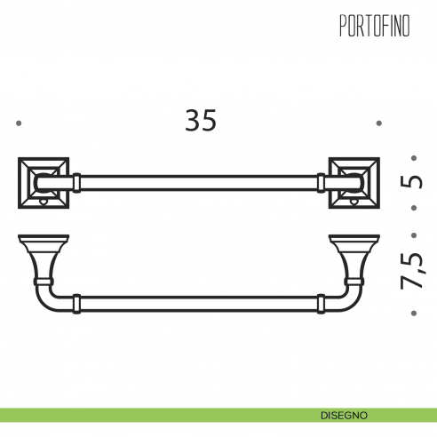 Porta salvietta Colombo Design Portofino 35 cm disegno
