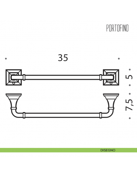 Porta salvietta Colombo Design Portofino 35 cm disegno