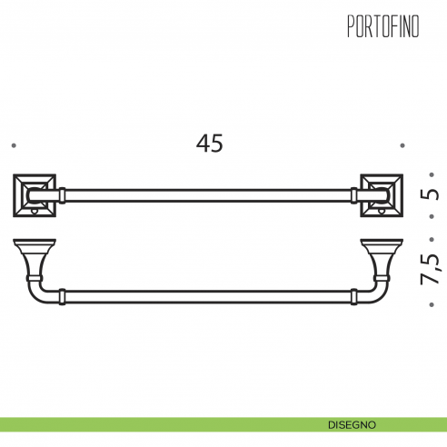 Porta salvietta Colombo Design Portofino cm 45 disegno