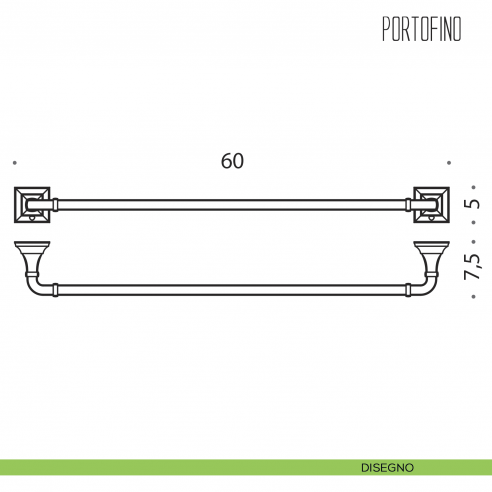 Porta salvietta Colombo Design Portofino 60 cm disegno