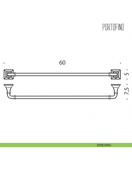 Porta salvietta Colombo Design Portofino 60 cm disegno
