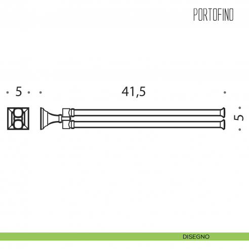 Porta salvietta doppio a snodo Colombo Design Portofino disegno