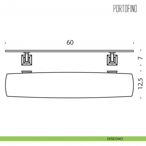 Mensola Colombo Design Portofino 60 cm disegno