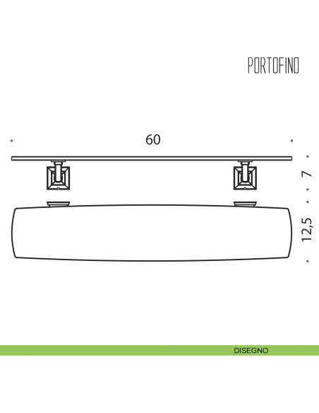 Mensola Colombo Design Portofino 60 cm disegno