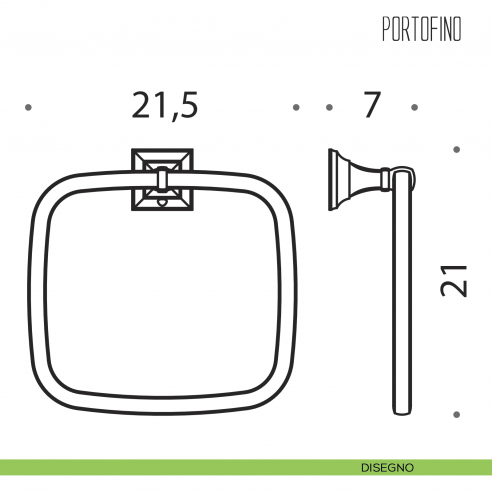 Porta salvietta ad anello Colombo Design Portofino disegno