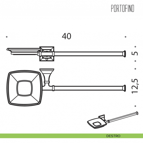 Porta sapone e porta salvietta per bidet Colombo Design Portofino disegno destro