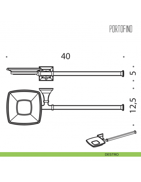 Porta sapone e porta salvietta per bidet Colombo Design Portofino disegno destro