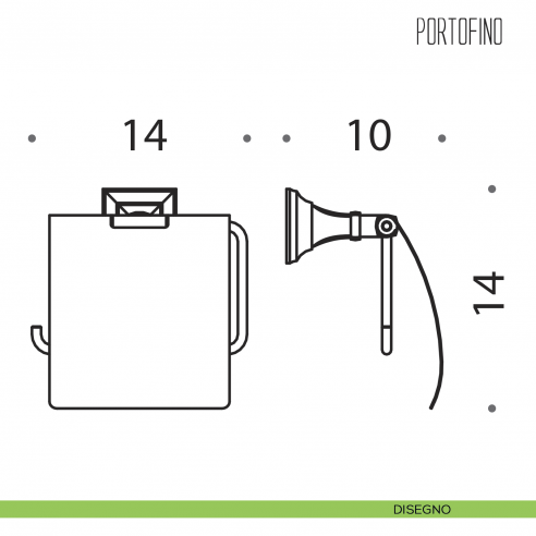 Porta rotolo coperto Colombo Design Portofino disegno