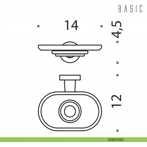 Porta sapone Colombo Design Basic disegno