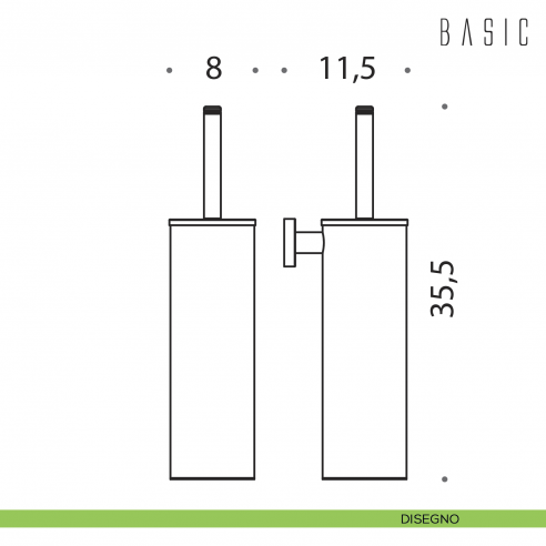 Porta scopino sospeso Colombo Design Basic disegno