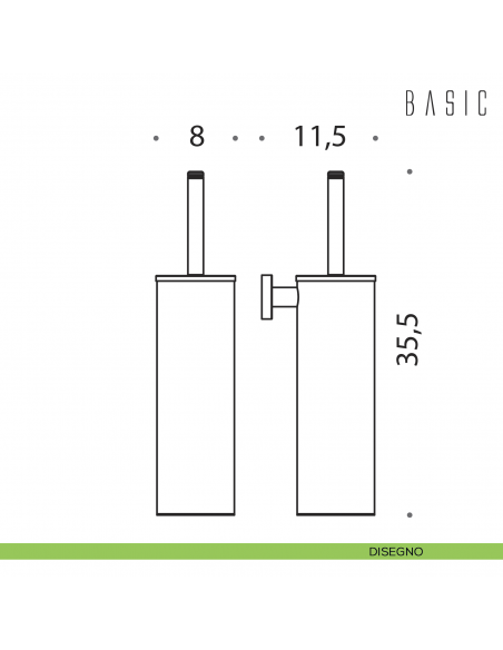 Porta scopino sospeso Colombo Design Basic disegno