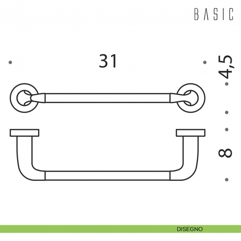 Porta salvietta Colombo Design Basic 30 cm disegno