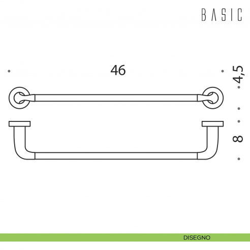 Porta salvietta Colombo Design Basic 45 cm disegno