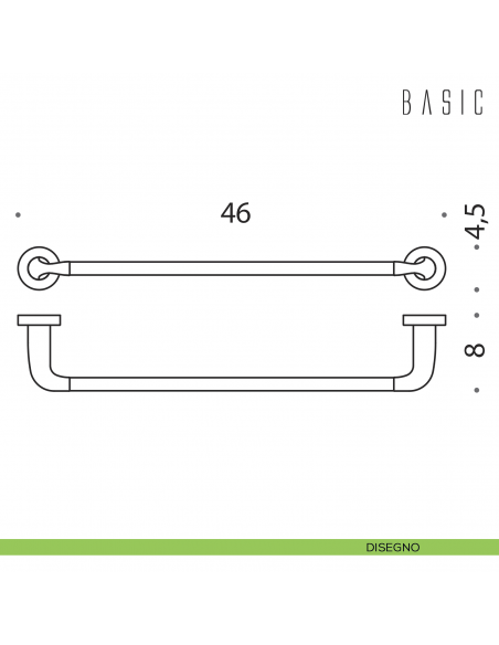 Porta salvietta Colombo Design Basic 45 cm disegno