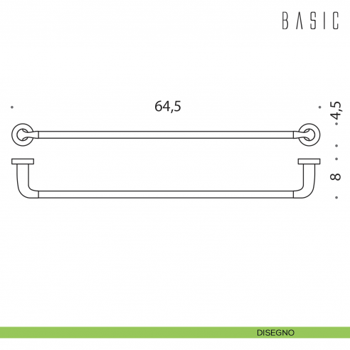 Porta salvietta Colombo Design Basic 65 cm disegno