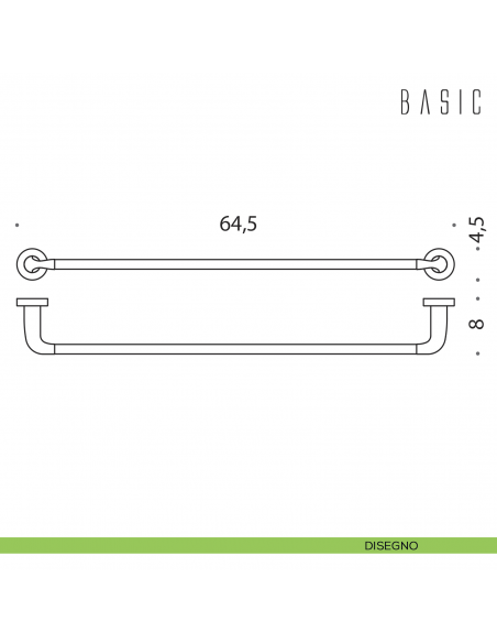 Porta salvietta Colombo Design Basic 65 cm disegno