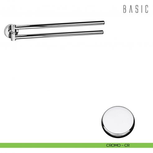 Porta salvietta doppio a snodo Colombo Design Basic cromo