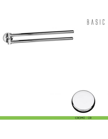 Porta salvietta doppio a snodo Colombo Design Basic cromo