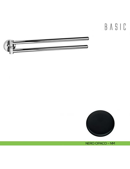 Porta salvietta doppio a snodo Colombo Design Basic neromat