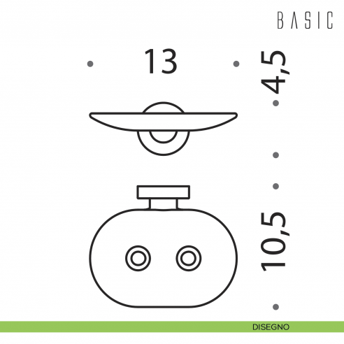 Porta sapone inamovibile Colombo Design Basic disegno