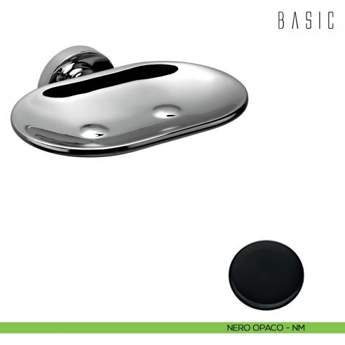 Porta sapone inamovibile Colombo Design Basic neromat