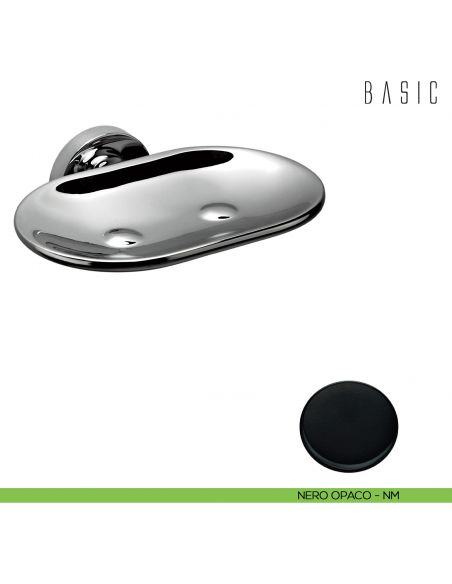Porta sapone inamovibile Colombo Design Basic neromat