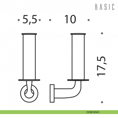 Porta Rotolo Colombo Design Basic disegno