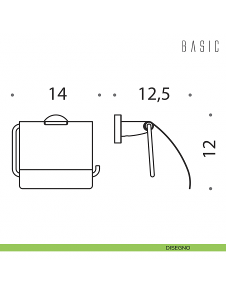 Porta Rotolo coperto Colombo Design Basic disegno