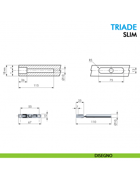 Reggimensola a scomparsa Ferramenta Livenza Triade Slim per mensole in legno spessore a partire da 18 mm