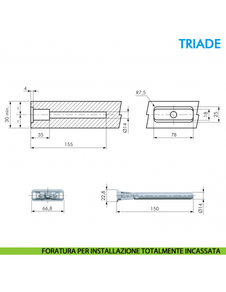 Reggimensola a scomparsa Ferramenta Livenza Triade per mensole in legno con spessori a partire da 25 a 40 mm