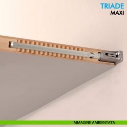 Reggimensola a scomparsa Ferramenta Livenza Triade Maxi XXL per mensole in legno tamburato spessore a partire da 40 mm 2