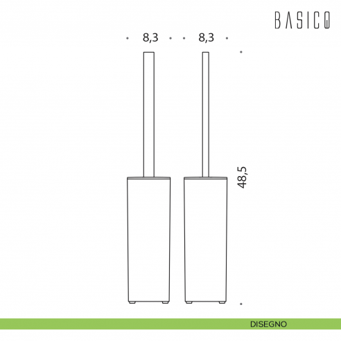 Porta scopino d'appoggio in ABS Colombo Design Basic Q B3706 disegno