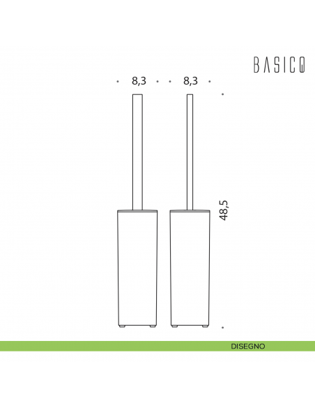 Porta scopino d'appoggio in ABS Colombo Design Basic Q B3706 disegno