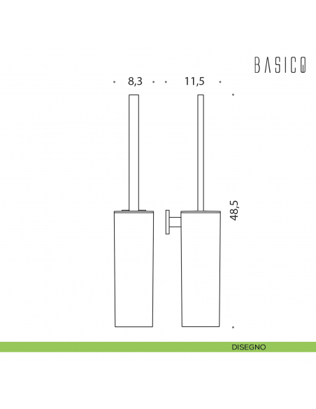 Porta scopino sospeso in ABS Colombo Design Basic Q B3707 disegno