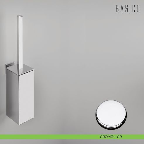 Porta scopino sospeso in ABS Colombo Design Basic Q B3707 cromo