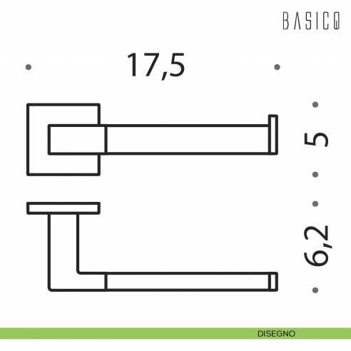 Porta rotolo Colombo Design Basic Q B3708 destro disegno
