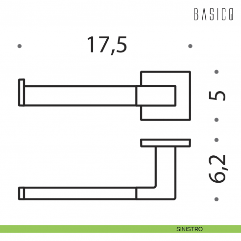 Porta rotolo Colombo Design Basic Q B3708 sinistro disegno