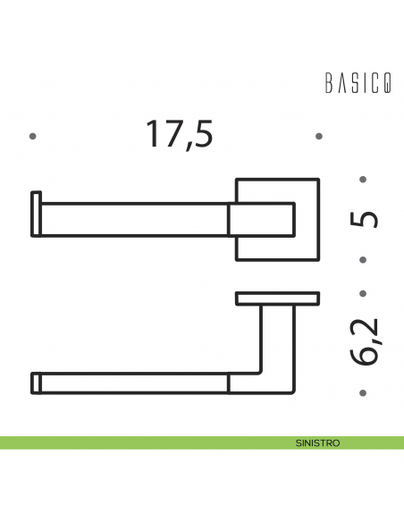 Porta rotolo Colombo Design Basic Q B3708 sinistro disegno
